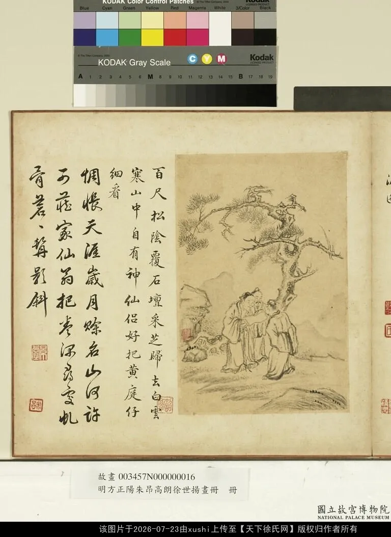 明方正陽朱昂高朗徐世揚畫冊 松陰展卷